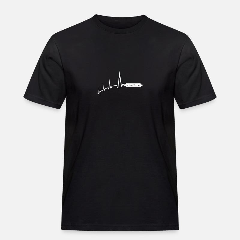 Harmonica Heartbeat Harmonica - Men's Workwear T-Shirt - black