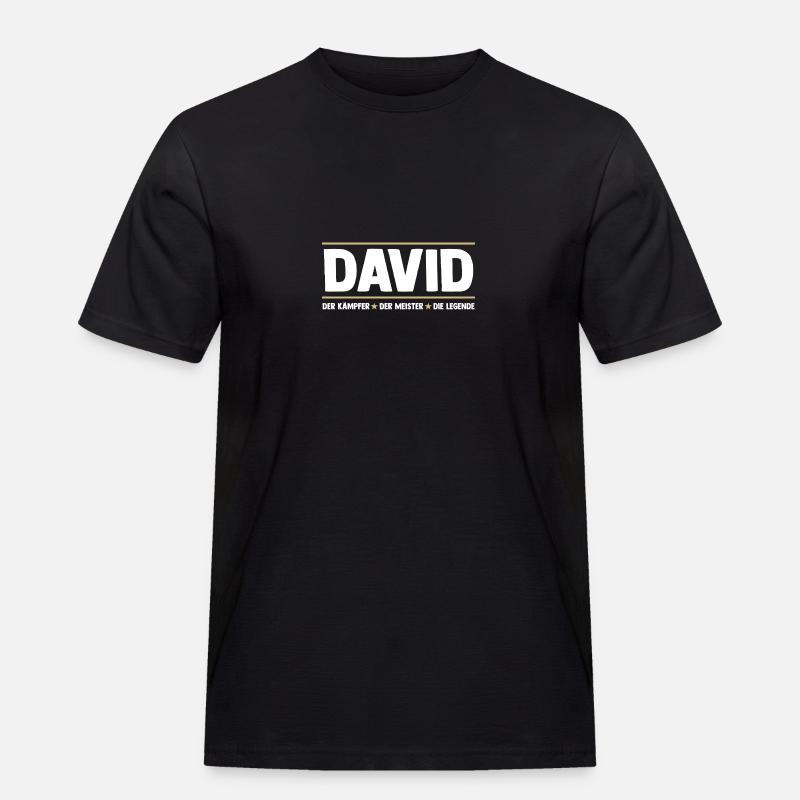 David - Männer Workwear T-Shirt - Schwarz