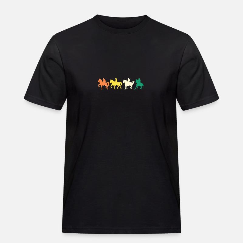 Reiten Evolution Pferde - Männer Workwear T-Shirt - Schwarz