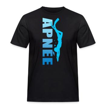 apnée apnéiste sport plongée plongeur - T-shirt Workwear homme - noir - Devant - AI Model Male 178 light (178cm)