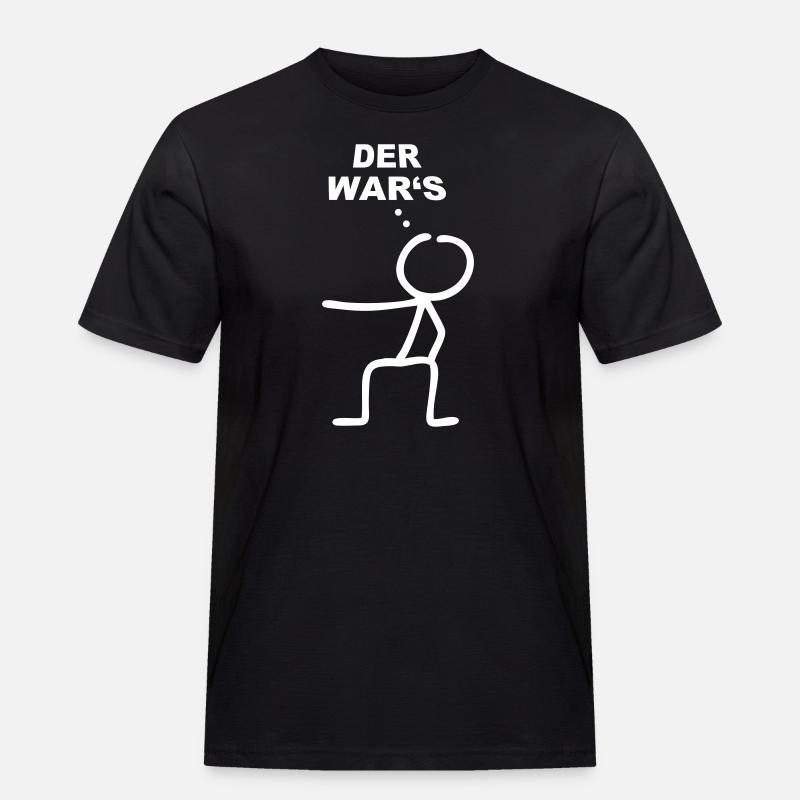 Strichmännchen Der wars - Männer Workwear T-Shirt - Schwarz