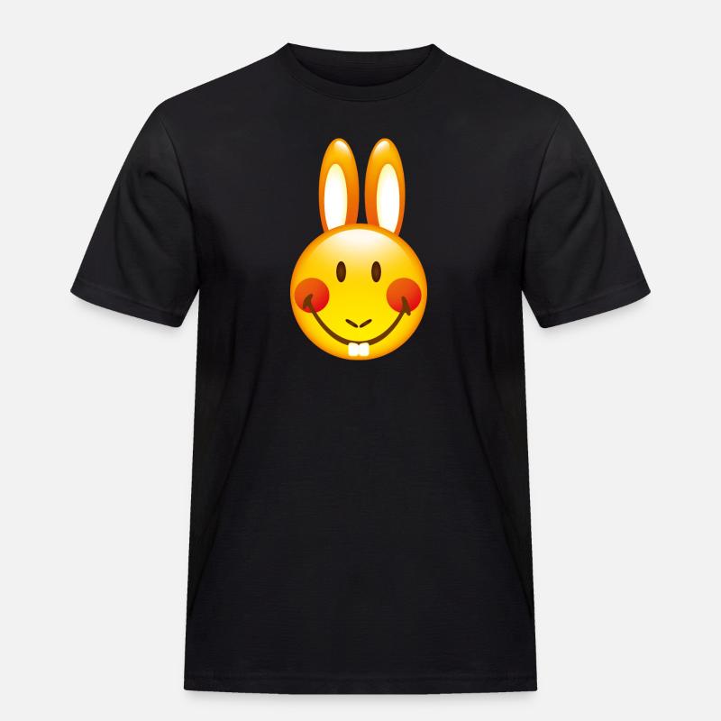 Smiley Bunny - Miesten Workwear t-paita - musta