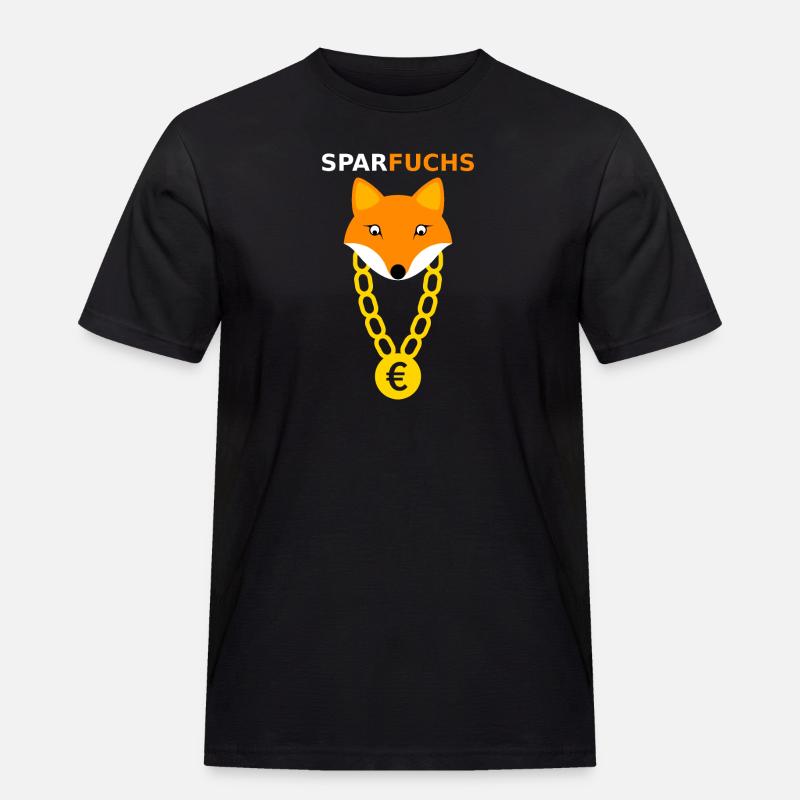 Sparfuchs Fuchs Tier Geschenk - Männer Workwear T-Shirt - Schwarz