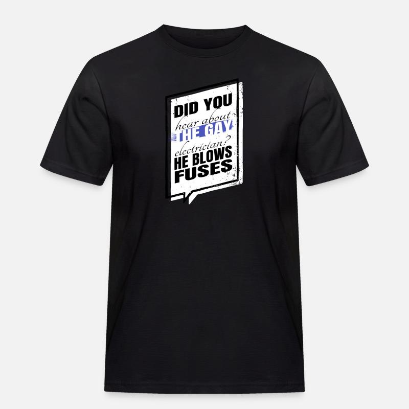 funny quote socket electrical activism - Männer Workwear T-Shirt - Schwarz