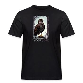 Aigle | Oiseaux | Liberté | Animaux - T-shirt Workwear homme - noir - Devant - AI Model Male 178 light (178cm)