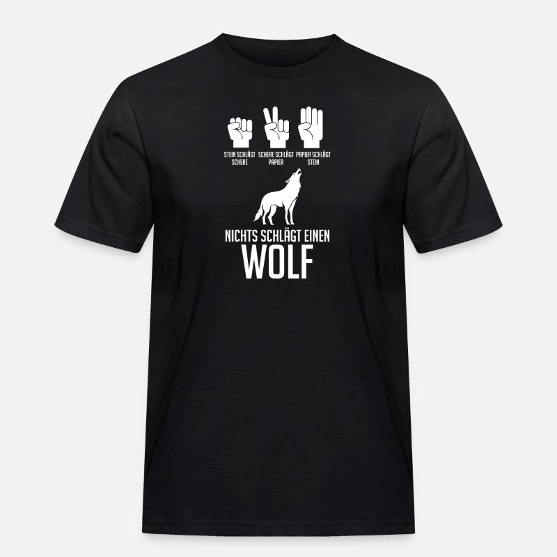 Tier Waldtier Wolf - Männer Workwear T-Shirt - Schwarz