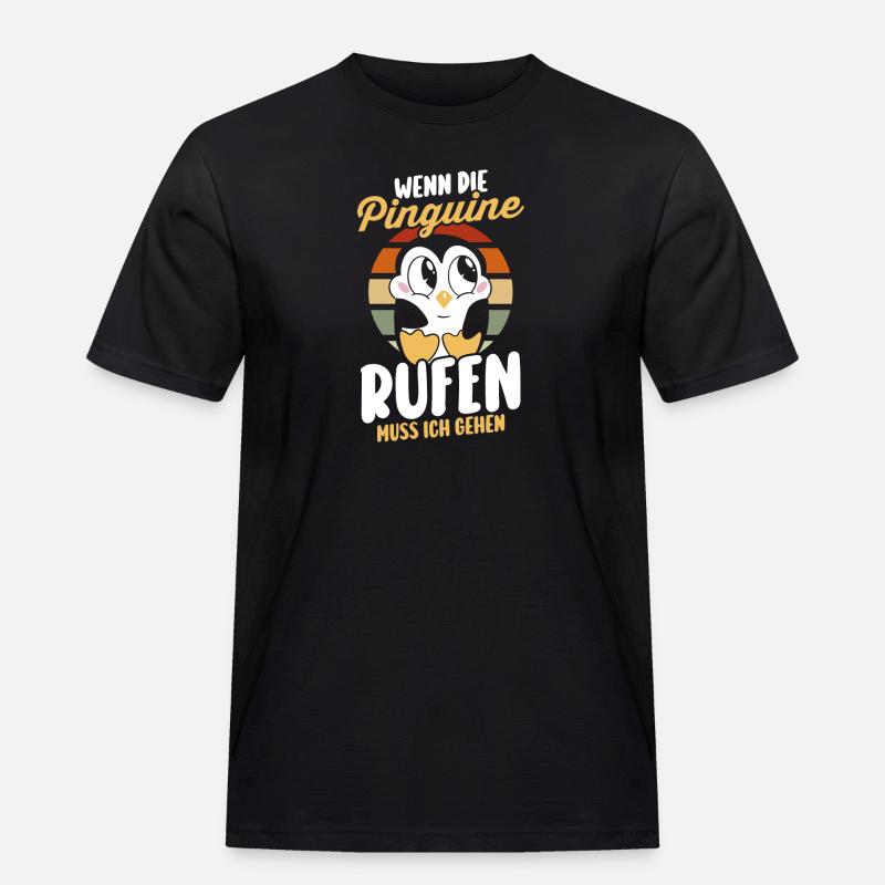 Pinguin - Männer Workwear T-Shirt - Schwarz