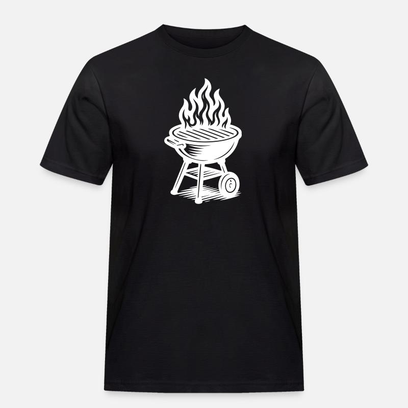 Grill Feuer Grillen - Männer Workwear T-Shirt - Schwarz