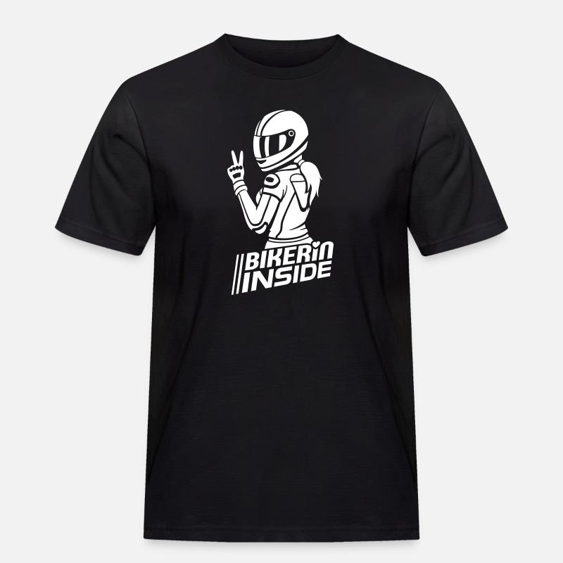 Bikerin inside (Farbe änderbar) - Männer Workwear T-Shirt - Schwarz
