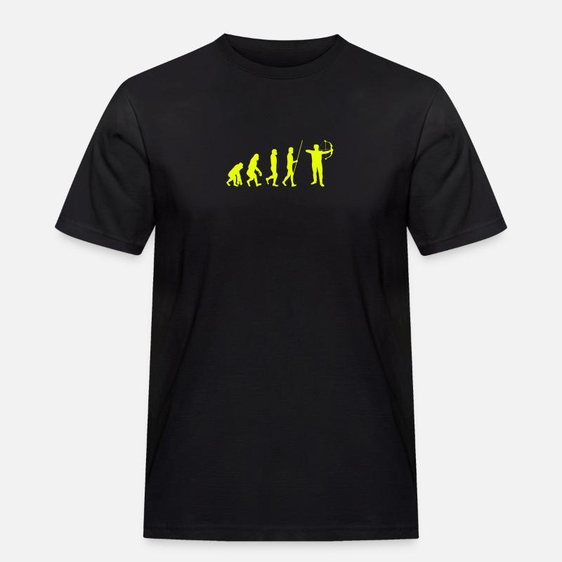 Bogenschütze Evolution Geschenk - Männer Workwear T-Shirt - Schwarz