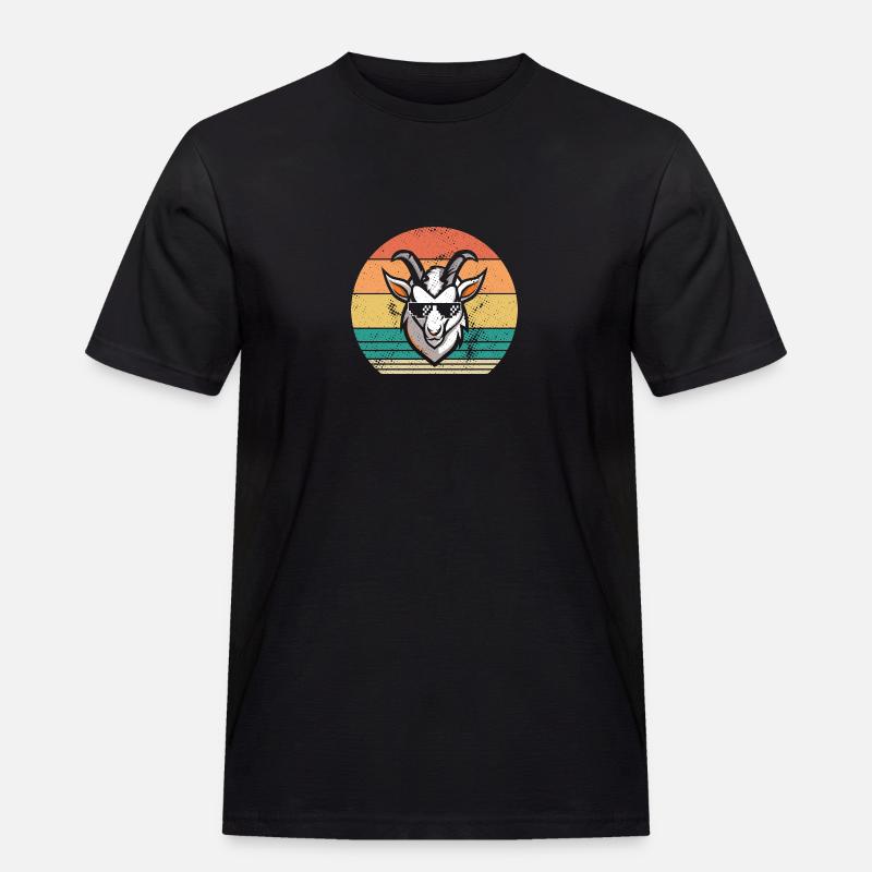 Ziegen - Männer Workwear T-Shirt - Schwarz