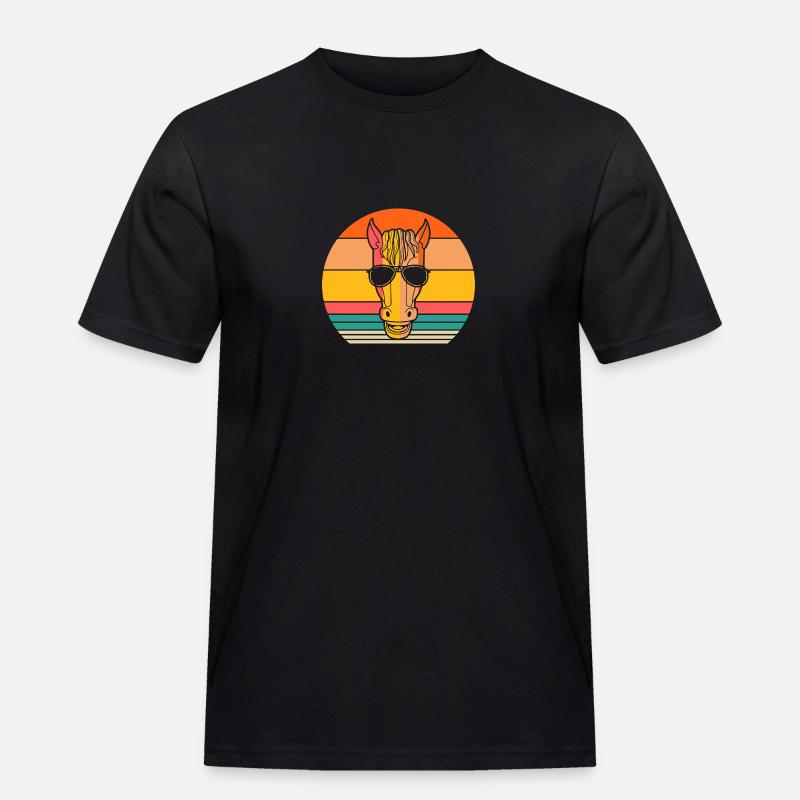 Reiten Pferd - Männer Workwear T-Shirt - Schwarz