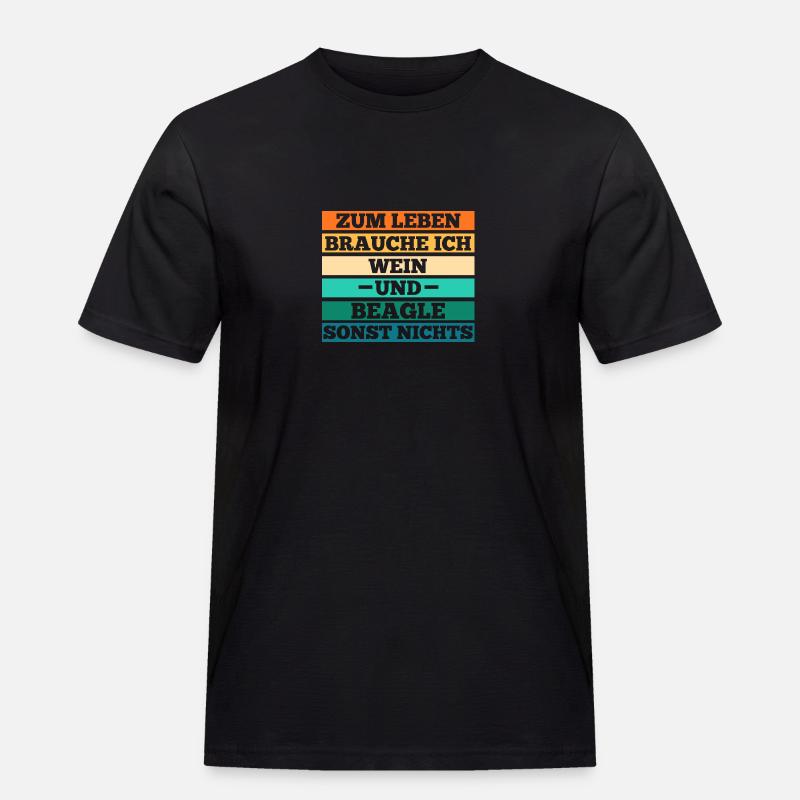 Hund Wein Beagle - Männer Workwear T-Shirt - Schwarz