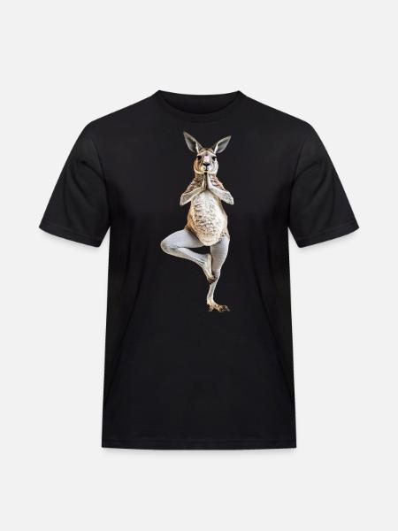 Känguru - Männer Workwear T-Shirt - Schwarz