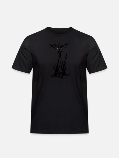 Rauhaar Hund - Männer Workwear T-Shirt - Schwarz