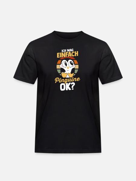 Pinguin - Männer Workwear T-Shirt - Schwarz