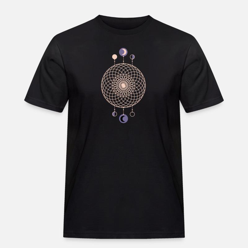Moon Phases Geometric Pattern - Men's Workwear T-Shirt - black
