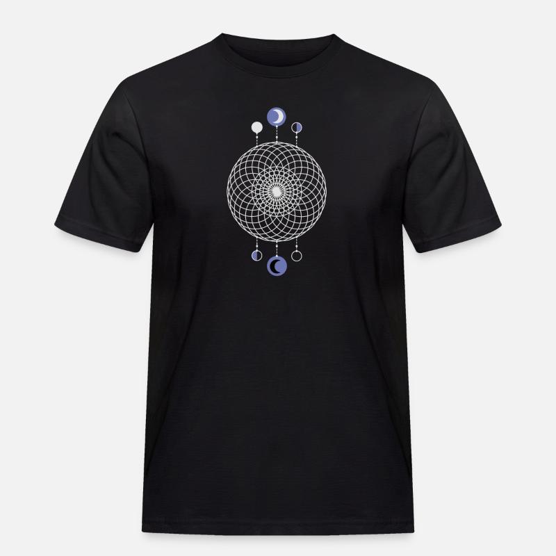 Geometric Pattern Moon Phases - Men's Workwear T-Shirt - black