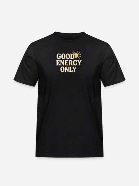 Positive Solarenergie - Männer Workwear T-Shirt - Schwarz