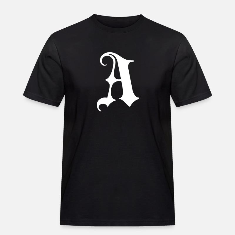 Gothic Monogram A Script - Men's Workwear T-Shirt - black