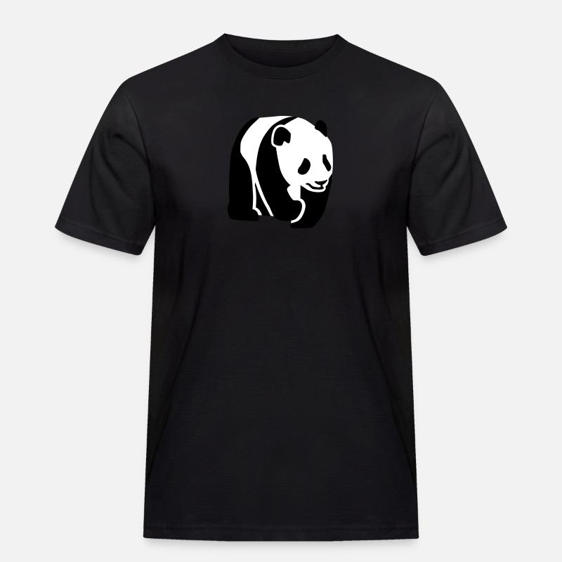 Panda - Männer Workwear T-Shirt - Schwarz