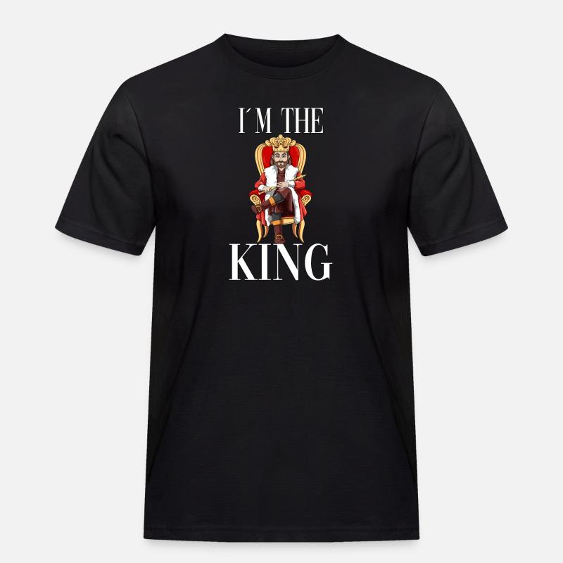 Ich bin der König - Männer Workwear T-Shirt - Schwarz