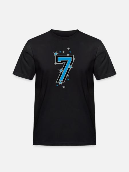 Die Nummer sechs 6 - Männer Workwear T-Shirt - Schwarz