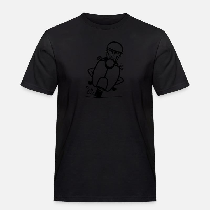 motorroller rasen witzig - Männer Workwear T-Shirt - Schwarz