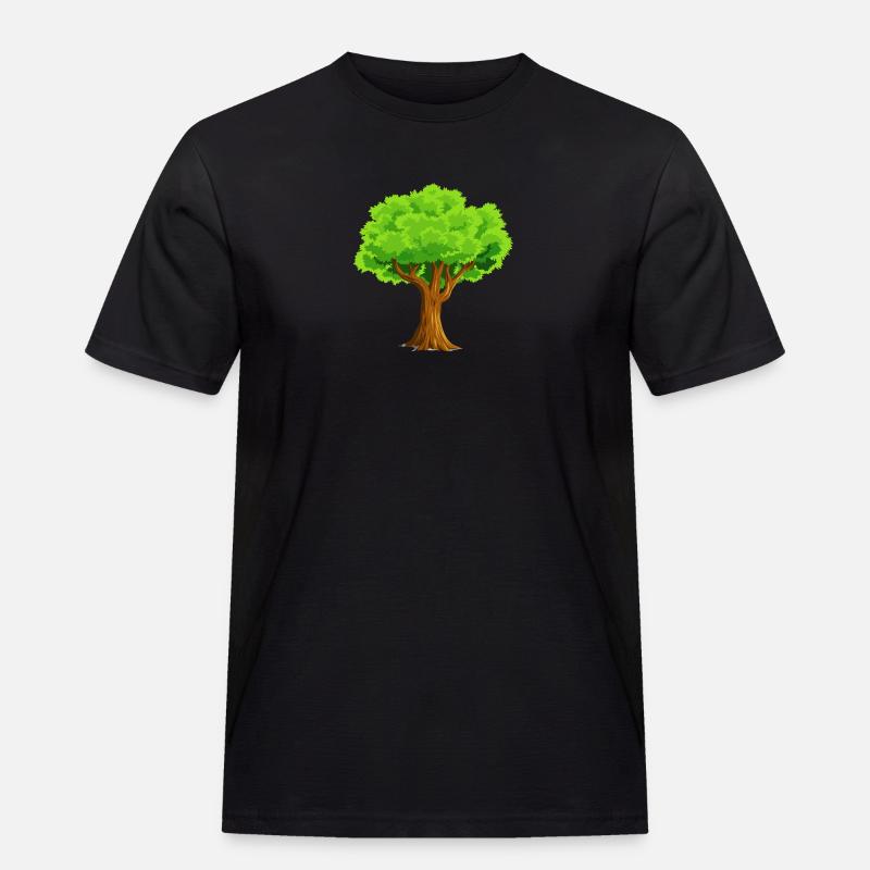Baum - Männer Workwear T-Shirt - Schwarz