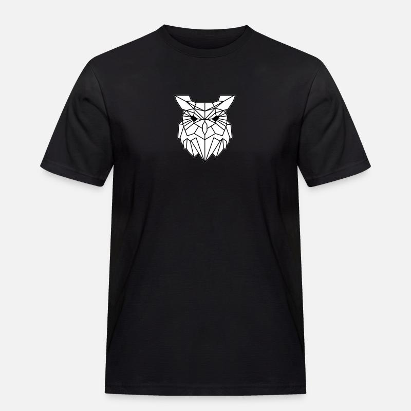 Schlichtes Eulen Design - Männer Workwear T-Shirt - Schwarz