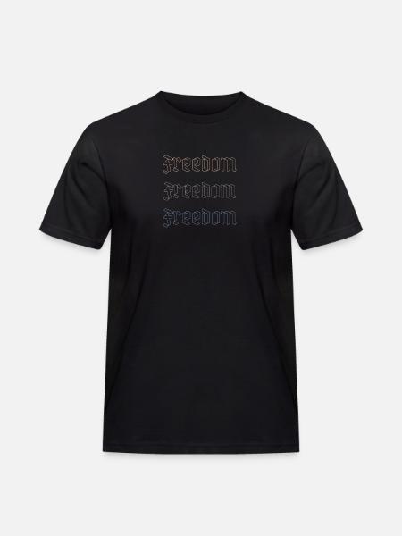 Freedom in three acts - Men's Workwear T-Shirt - black