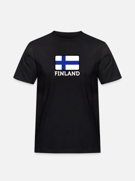 National Flag Of Finland - Men's Workwear T-Shirt - black