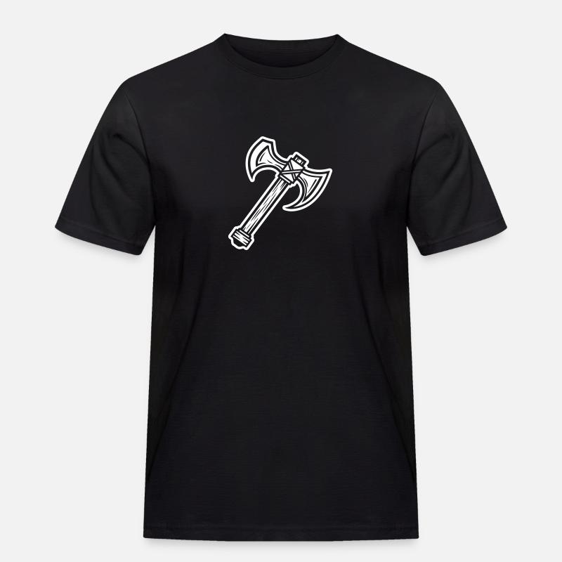 Axt Element - Männer Workwear T-Shirt - Schwarz