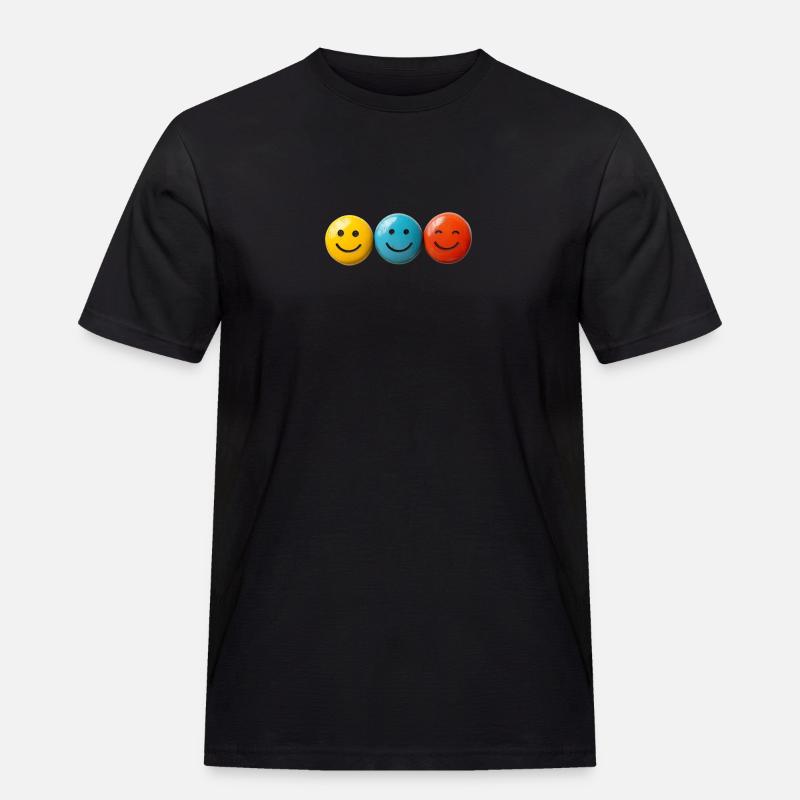 Glückliche T-Shirts - Männer Workwear T-Shirt - Schwarz