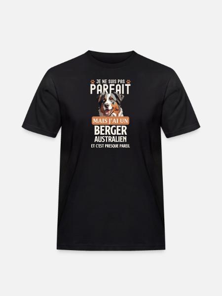 Berger australien chien doux - T-shirt Workwear homme - noir