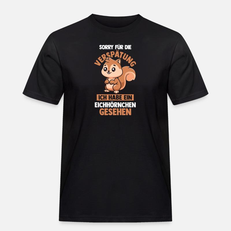 Eichhörnchen - Männer Workwear T-Shirt - Schwarz