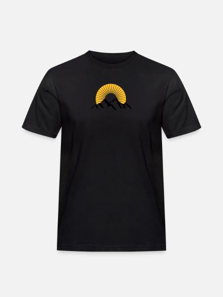 Beautiful mountains with Sun - Men's Workwear T-Shirt - black