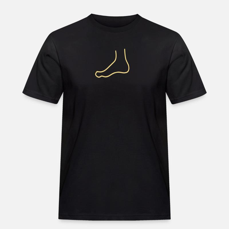 Fuß - Männer Workwear T-Shirt - Schwarz