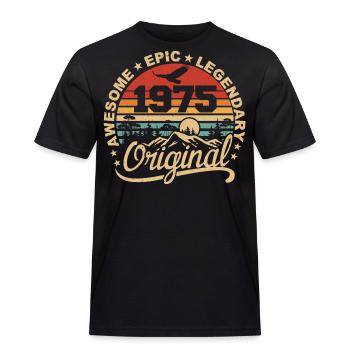 Original 1975 Geburtstagsgeschenk 1975 Retro 1975 - Männer Workwear T-Shirt - Schwarz - Vorne - AI Model Male 178 light (178cm)