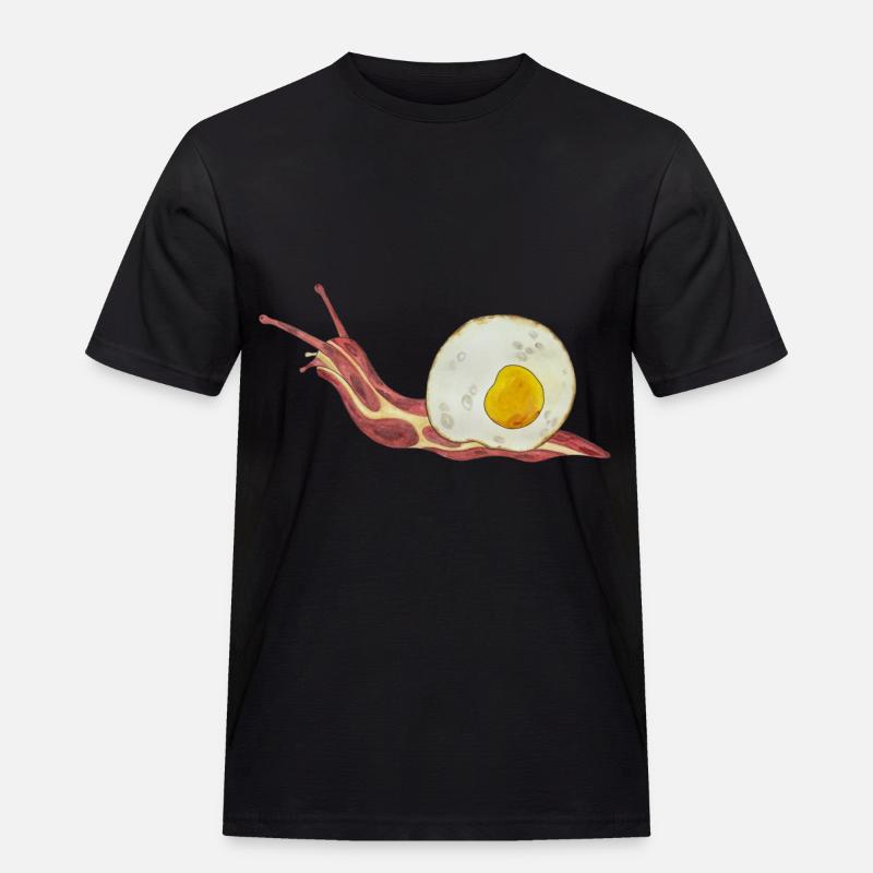 Baconschnecke Bacon and egg Spiegelei - Männer Workwear T-Shirt - Schwarz