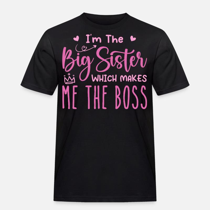 Ich bin die große Schwester - Männer Workwear T-Shirt - Schwarz