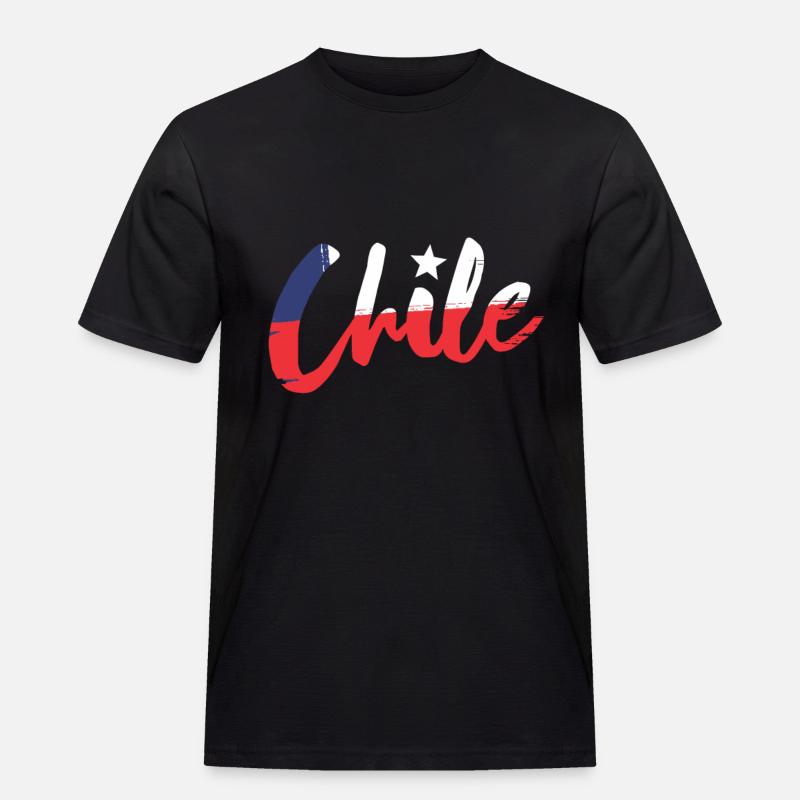 Chile - Männer Workwear T-Shirt - Schwarz