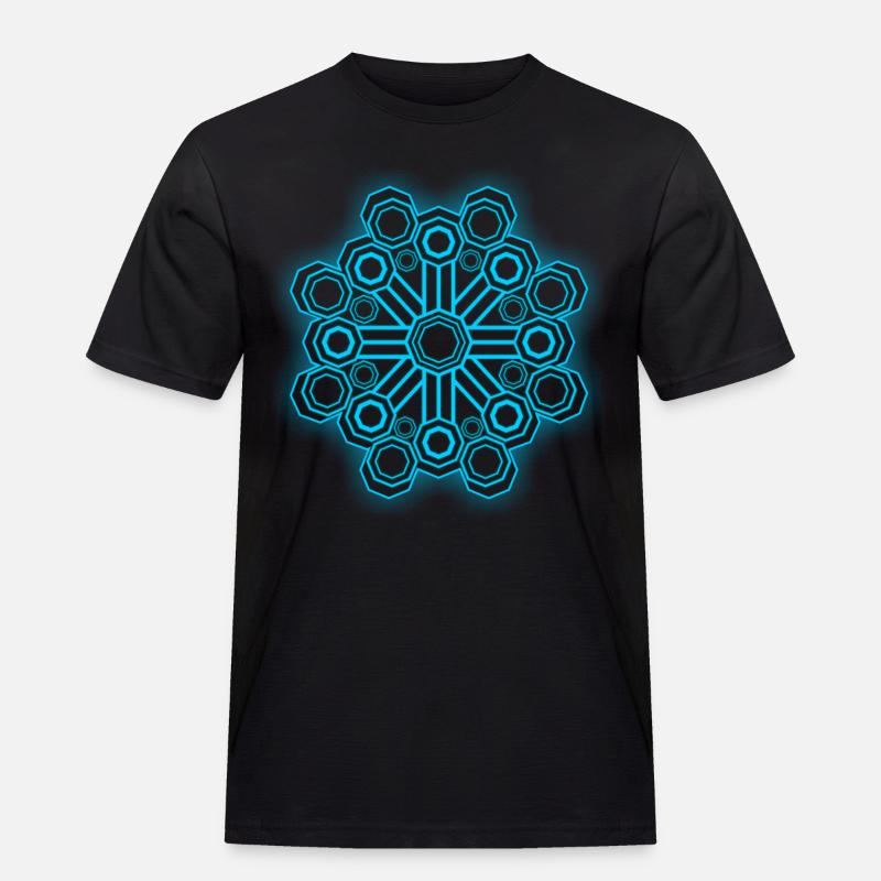Sacred Geometry Psychedelic Goa - Männer Workwear T-Shirt - Schwarz