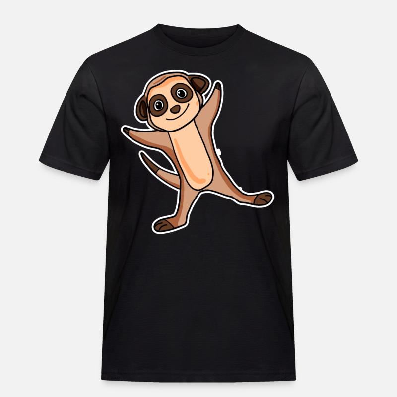 Erdmännchen Sticker - Männer Workwear T-Shirt - Schwarz