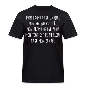 Mon gendre est beau - T-shirt Workwear homme - noir - Devant - AI Model Male 178 light (178cm)