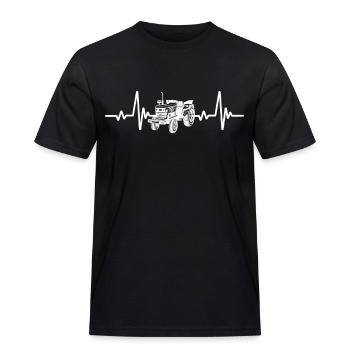 Herzschlag Traktor Bauernhof Landwirtschaft - Männer Workwear T-Shirt - Schwarz - Vorne - AI Model Male 178 light (178cm)