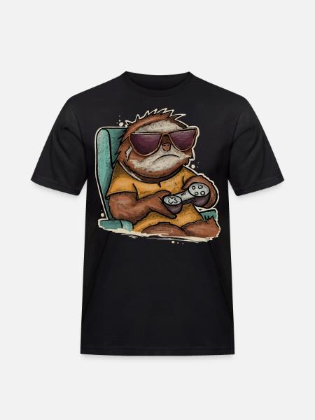 Gaming Gamer Sloth - Men's Workwear T-Shirt - black