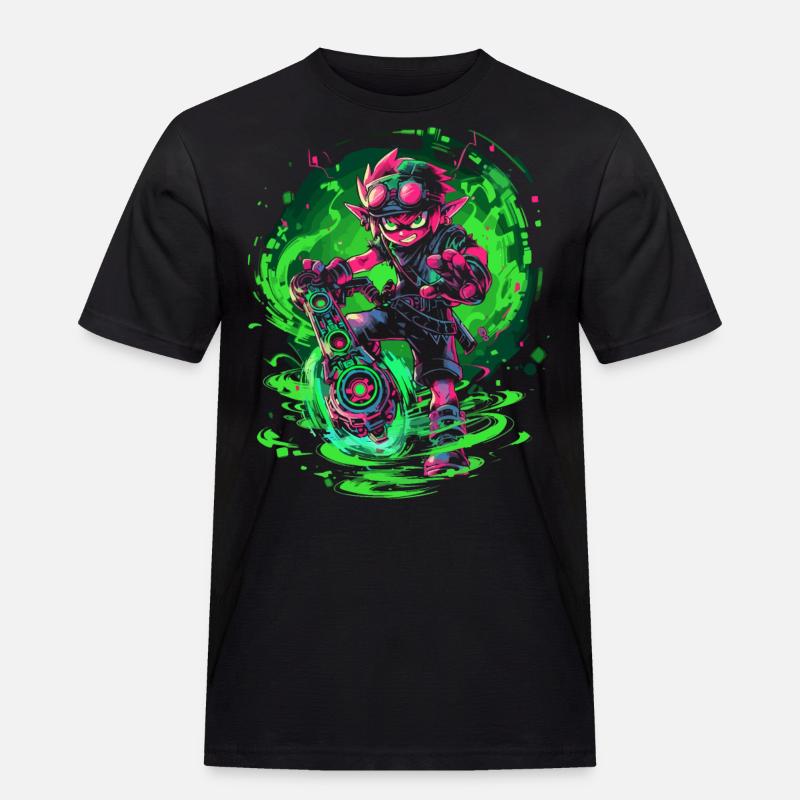 Legendärer Waldjunge: Zwilichtiges Gaming-Design - Männer Workwear T-Shirt - Schwarz