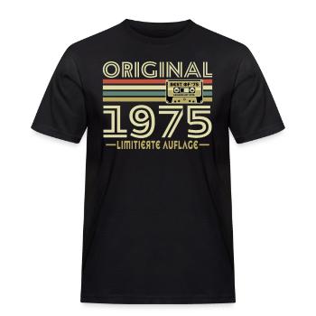 Original 1975 Jahrgang Vintage Geburtstag Retro - Männer Workwear T-Shirt - Schwarz - Vorne - AI Model Male 178 light (178cm)