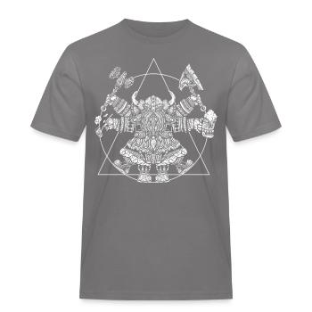 Drôle de guerrier viking de Vitruve - T-shirt Workwear homme - gris - Devant - AI Model Male 185 dark (185cm)